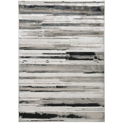 Micah Modern Metallic Gradient Rug, Silver/Black, 6ft - 7in x 9ft - 6in Area Rug, 6943049FSLV000F05