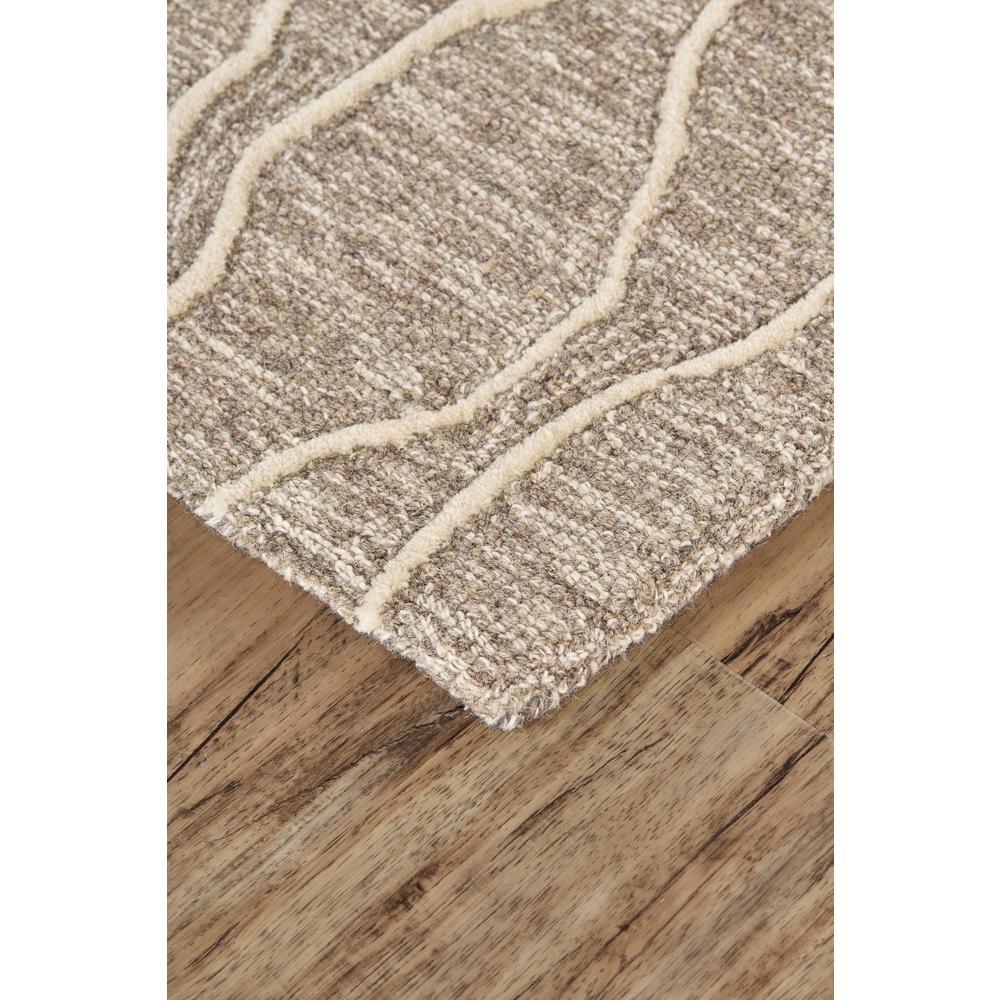 Enzo Minimalist Abstract Wool Rug, Warm Taupe/Ivory, 8ft x 11ft Area Rug, 7428734FIVYGRYG99