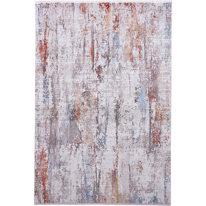 Cadiz Gradient Luster Rug, Gray/Deep Red/Blue, 6ft-6in x 9ft-6in Area Rug, 8663903FIVYMLTF04