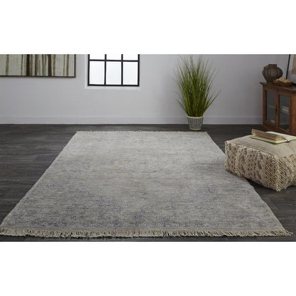 Caldwell Vintage Space Dyed Wool Area Rug, Spa Blue/Warm Gray, 7ft-6in x 9ft-6in, 8798108FBLU000F50