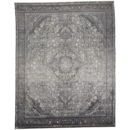 Sarrant Vintage Space-Dyed Rug, Charcoal Gray, 6ft - 7in x 9ft - 10in Area Rug, 9193967FCHL000F06
