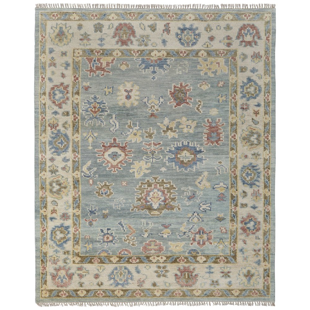 Fillmore Transitional Floral & Botanical, Blue/Ivory/Yellow, 8' x 10' Area Rug