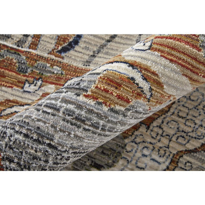 Melrose Transitional Ikat, Ivory/Red/Gray, 2' x 3' Accent Rug