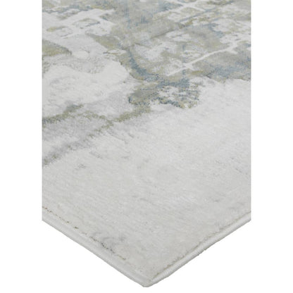 Atwell Contemporary Abstract Rug, Silver Gray/Green, 5ft-3in x 7ft-6in Area Rug, ATL3146FSLV000E76