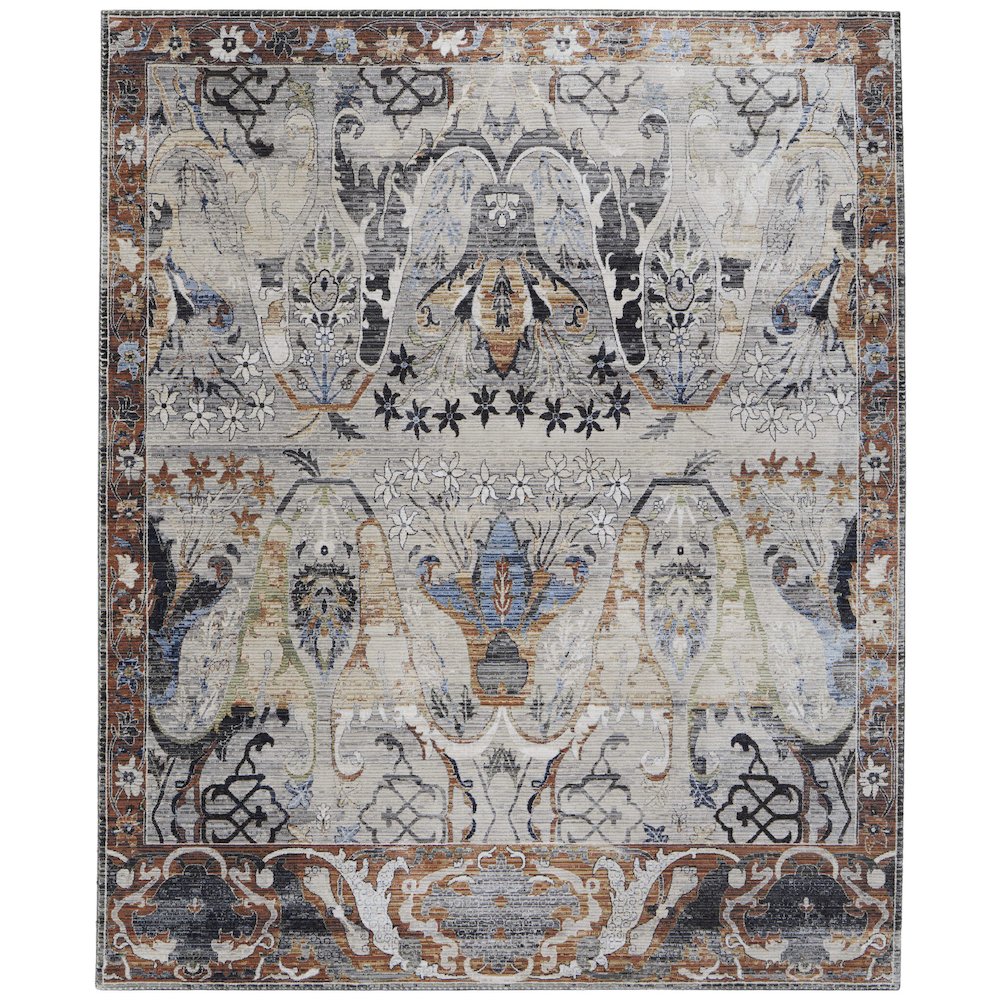 Melrose Transitional Ikat, Ivory/Red/Gray, 2' x 3' Accent Rug