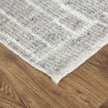 Alford Modern Checkered, Gray/Silver/Ivory, 3'-6" x 5'-6" Accent Rug