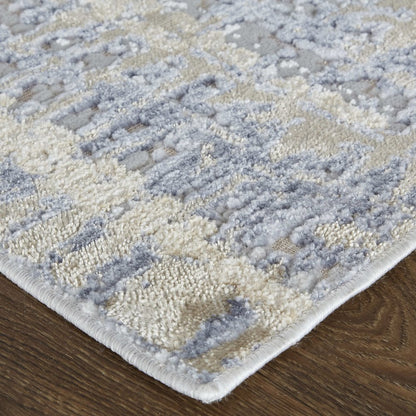 Laina Transitional Gradient & Ombre, Tan/Brown/Blue, 2' x 3' Accent Rug