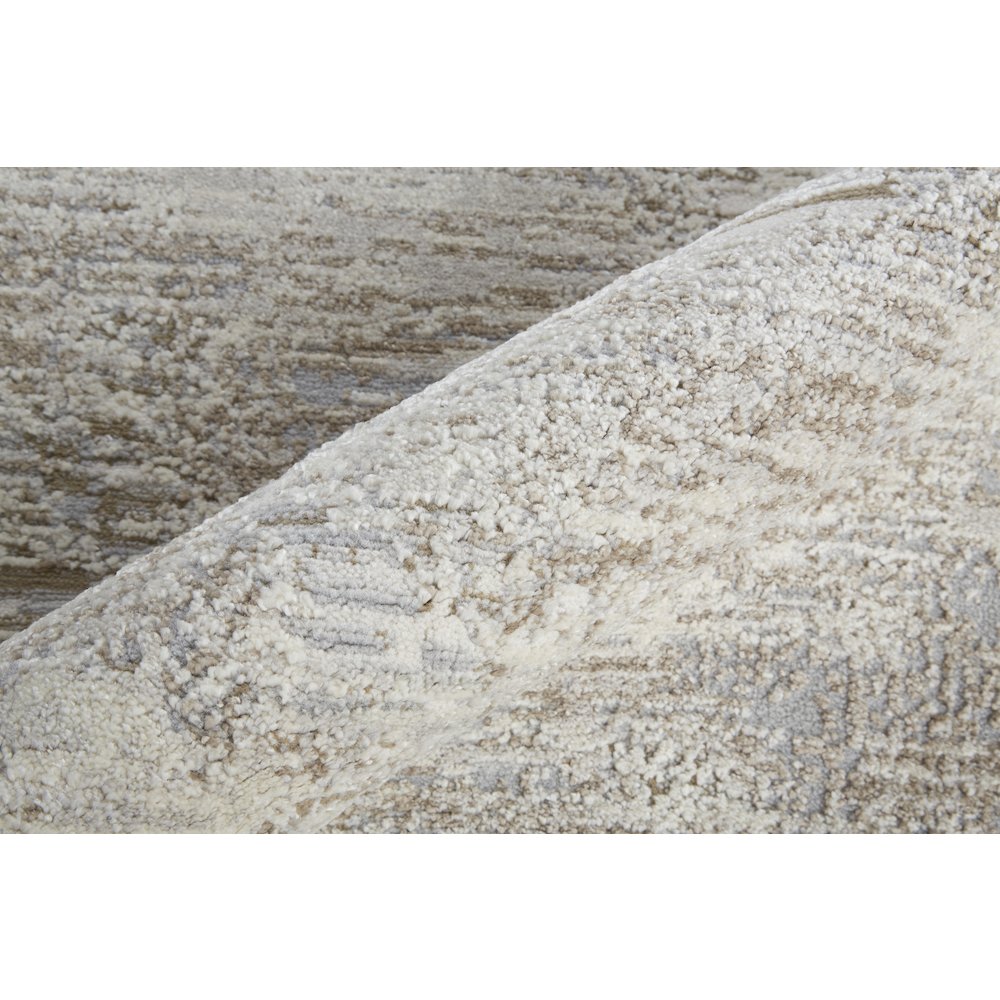 Vancouver Modern Abstract, Ivory/Gray/Tan, 4' x 6' Accent Rug