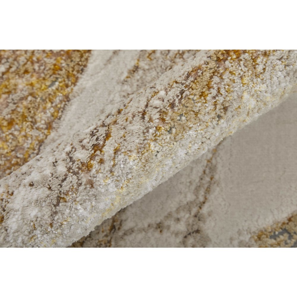 Aura Modern Abstract, Ivory/Taupe/Gold, 9'-2" x 12' Area Rug