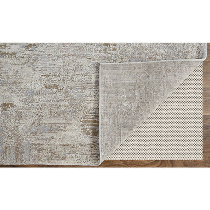 Vancouver Modern Abstract, Ivory/Gray/Tan, 4' x 6' Accent Rug