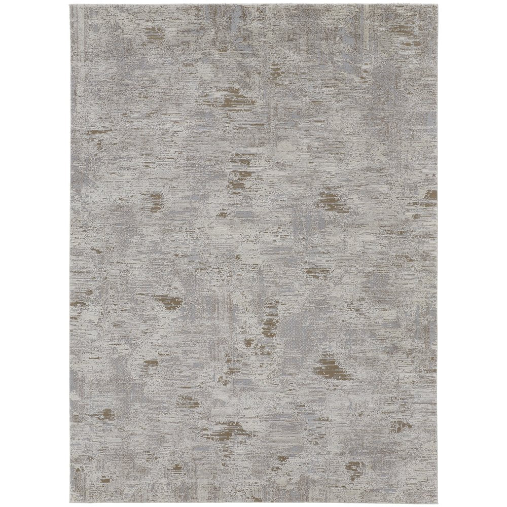 Vancouver Modern Abstract, Ivory/Gray/Tan, 4' x 6' Accent Rug