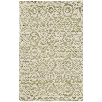 Nizhoni Transitional Southwestern, Green/Ivory, 5'-6" x 8'-6" Area Rug