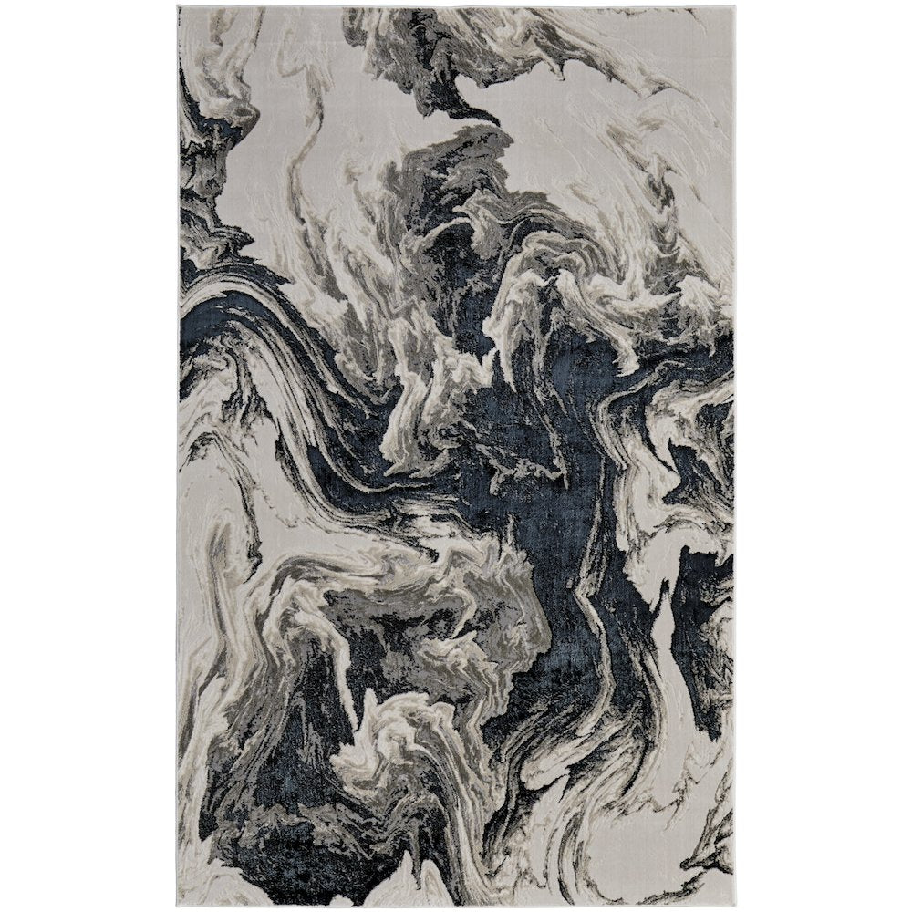 Micah Modern Abstract, Ivory/Black/Taupe, 1'-8" x 2'-10" Accent Rug