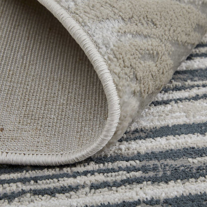 Micah Modern Diamond, Black/Silver/Taupe, 8' x 10' Area Rug