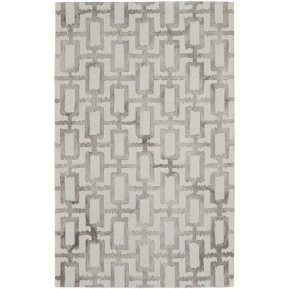 Lorrain Modern Geometric, Ivory/Taupe, 9'-6" x 13'-6" Area Rug