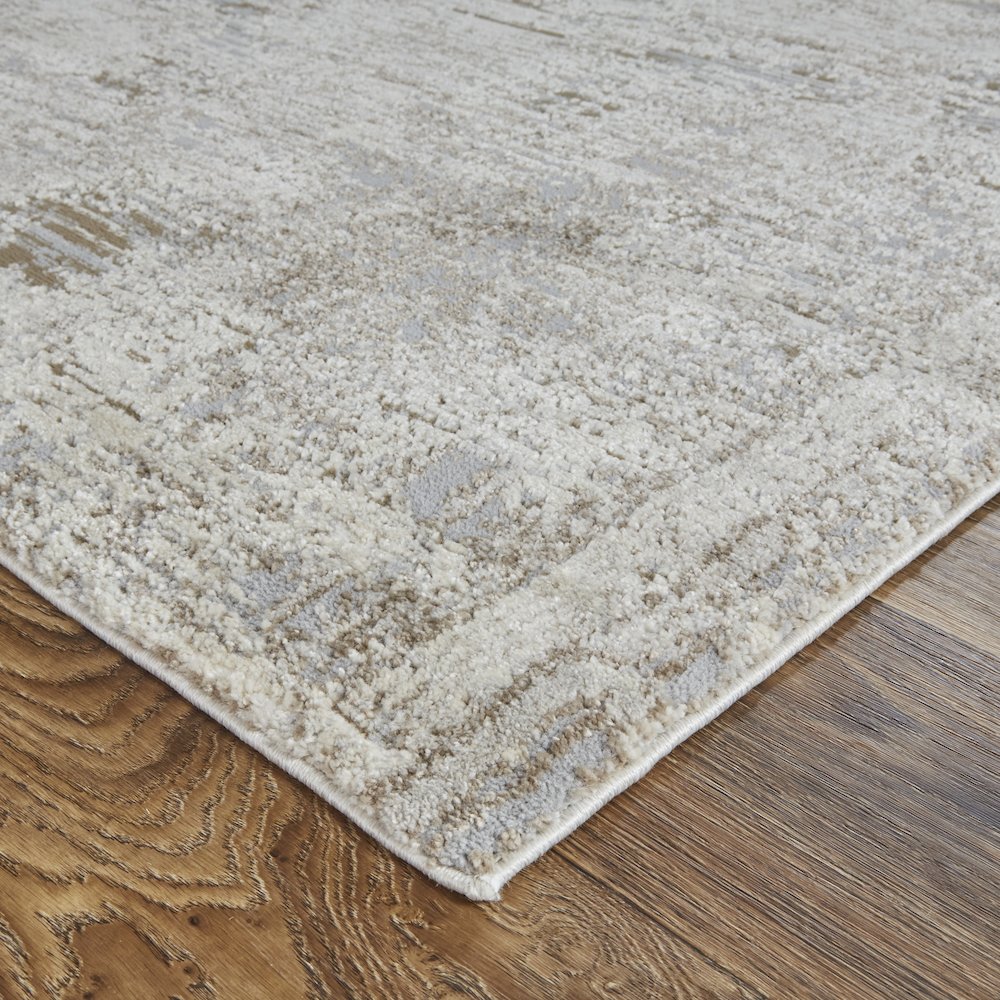 Vancouver Modern Abstract, Ivory/Gray/Tan, 4' x 6' Accent Rug