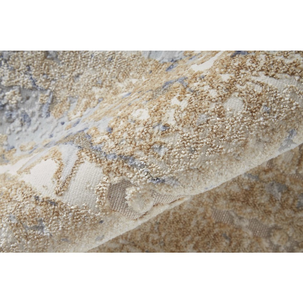 Laina Transitional Gradient & Ombre, Tan/Brown/Blue, 2' x 3' Accent Rug