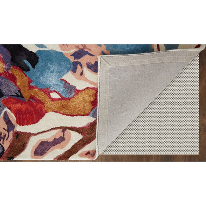 Transitional Floral & Botanical, Red/Blue/Purple, 3'-6" x 5'-6" Accent Rug