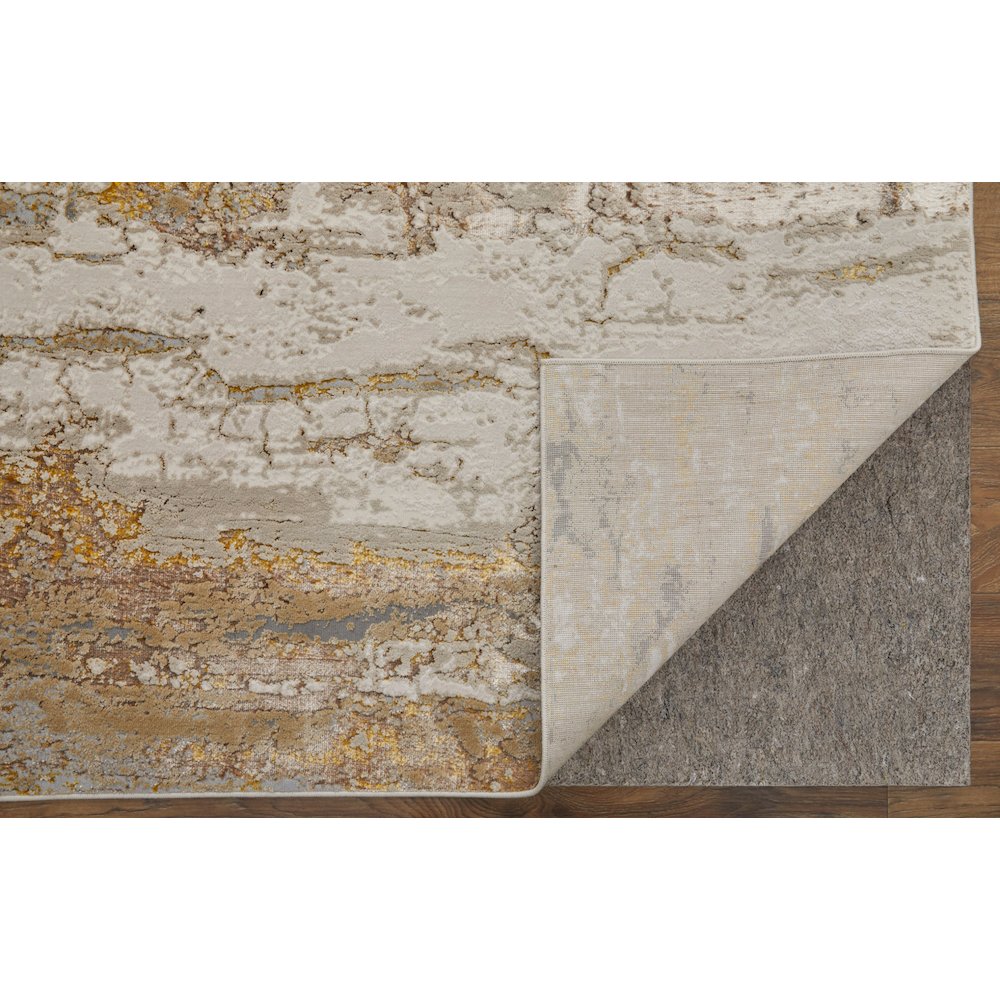 Aura Modern Abstract, Ivory/Gold/Brown, 10' x 13'-2" Area Rug