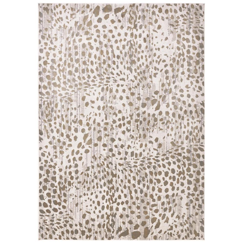 Waldor Metallic Animal Print Rug, Brown/Ivory, 6ft-7in x 9ft-6in Area Rug, 7353837FBGE000F05