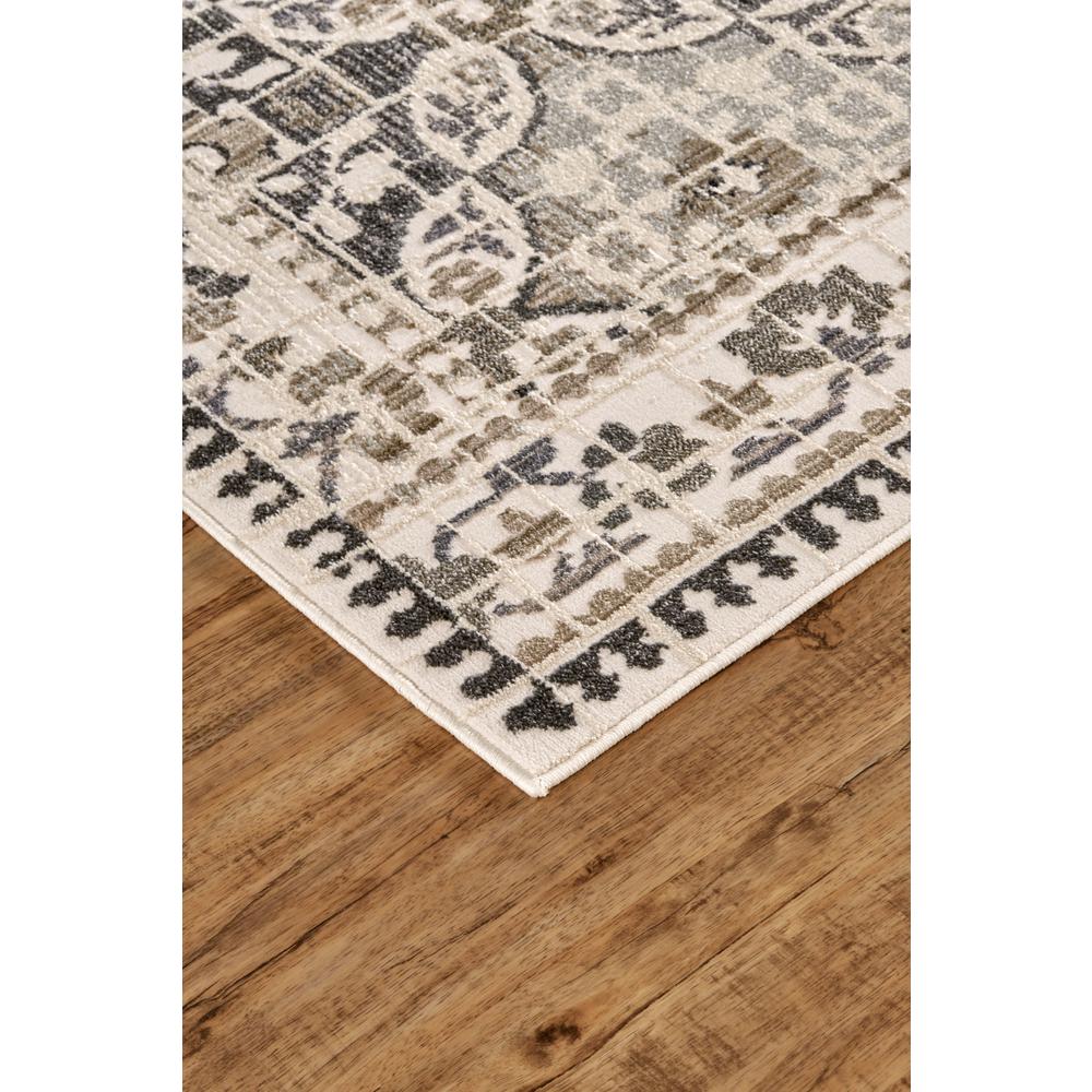 Kano Distressed Geometric Floral Area Rug, Gray/Ivory, 6ft-7in x 9ft-6in, 8643874FGRYIVYF05