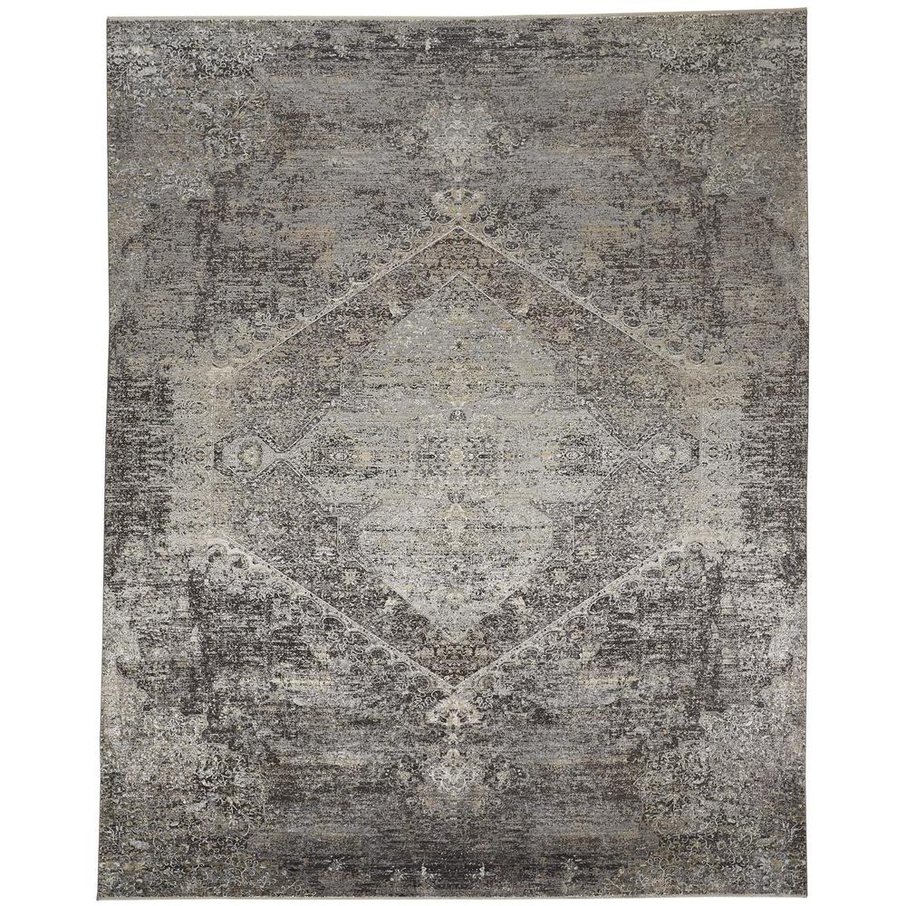 Sarrant Vintage Space-Dyed Rug, Fog Gray/Pewter, 7ft - 10in x 9ft - 10in Area Rug, 9193963FSMK000F71