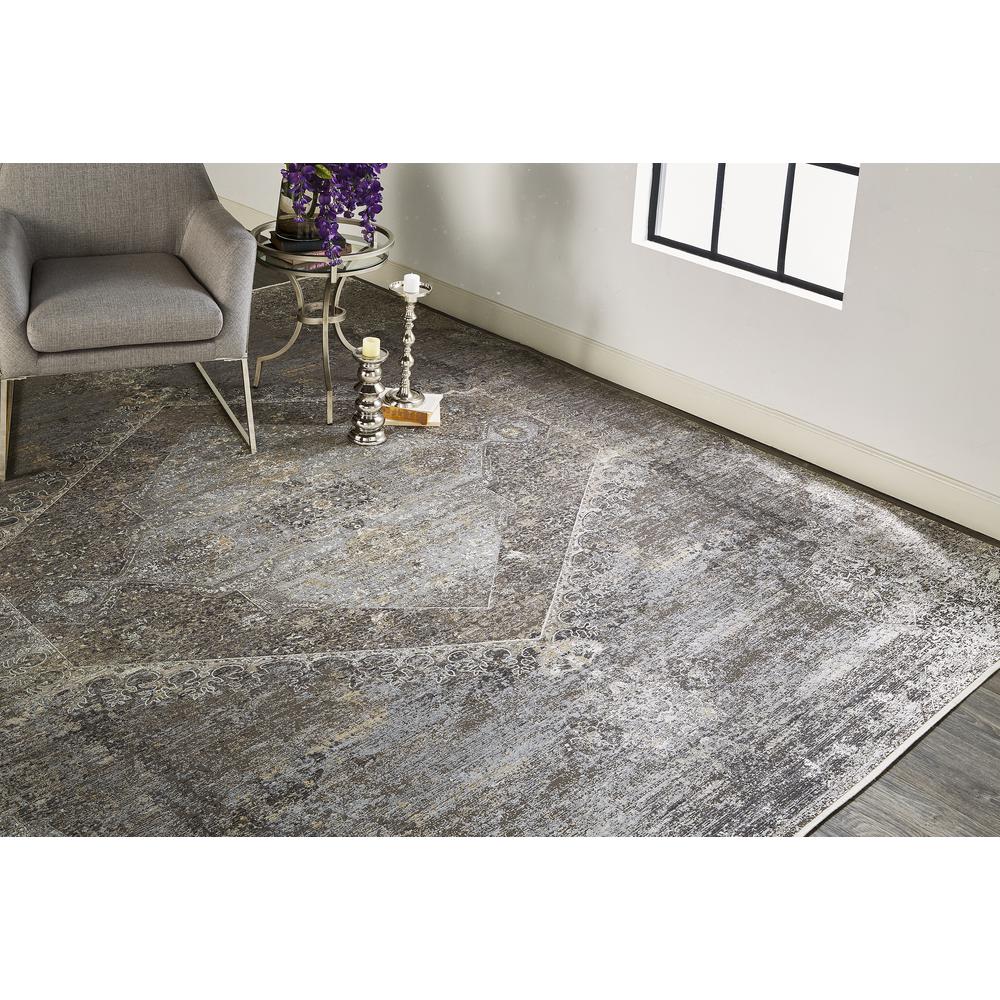 Sarrant Vintage Space-Dyed Rug, Fog Gray/Pewter, 7ft - 10in x 9ft - 10in Area Rug, 9193963FSMK000F71