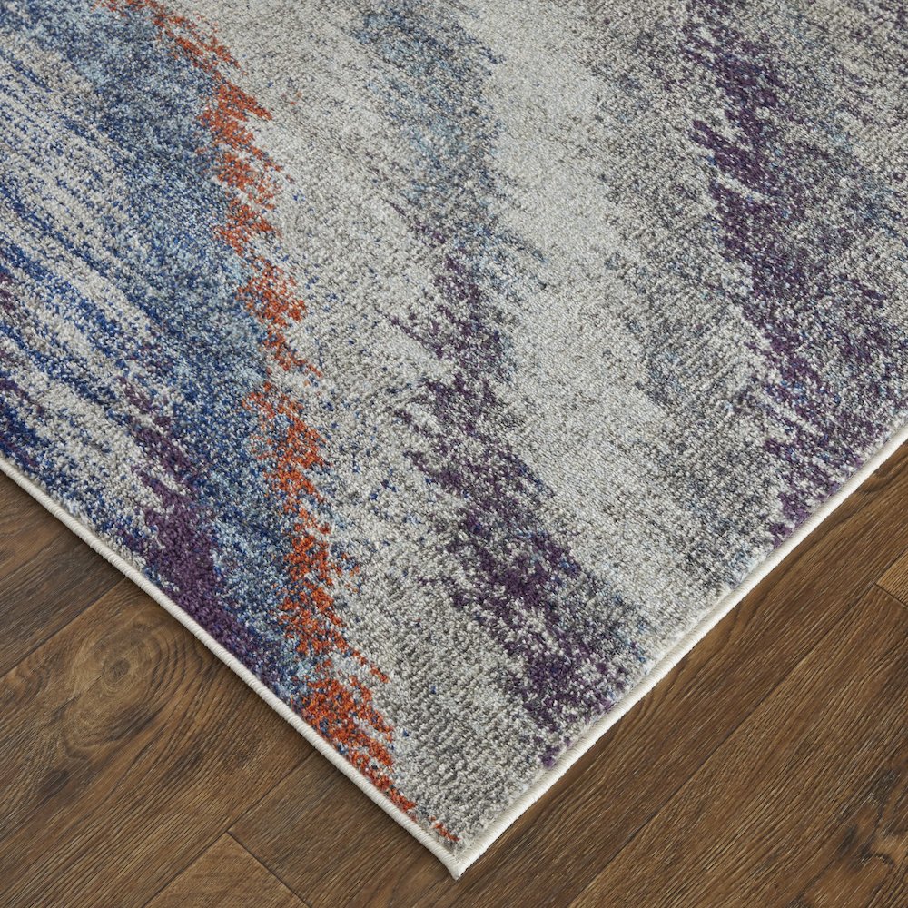 Edgemont Modern Abstract, Blue/Gray/Orange, 10' x 14' Area Rug