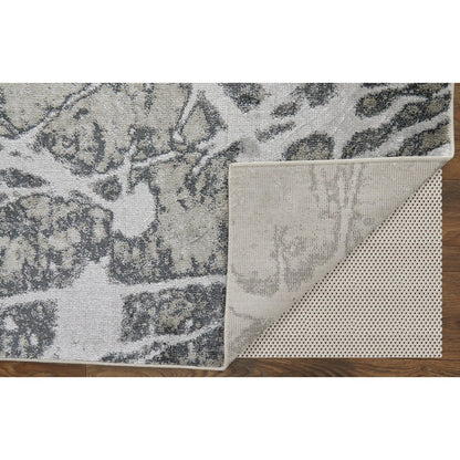 Astra Transitional Abstract, Gray/Silver/Ivory, 2'-10" x 7'-10" Runner