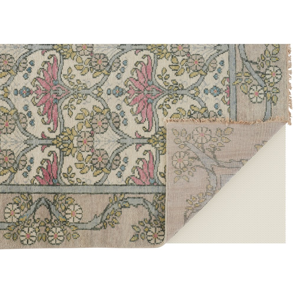Beall Luxury Wool Rug, Arts and Crafts, Gray/Pink, 7ft-9in x 9ft-9in Area Rug, BEA6714FGRYMLTF99