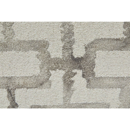 Lorrain Modern Geometric, Ivory/Taupe, 9'-6" x 13'-6" Area Rug