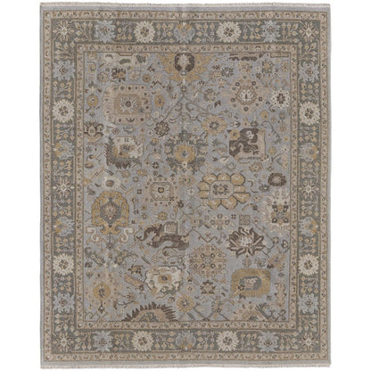 Corbitt Traditional Oriental, Blue/Gold/Gray, 7'-9" x 9'-9" Area Rug