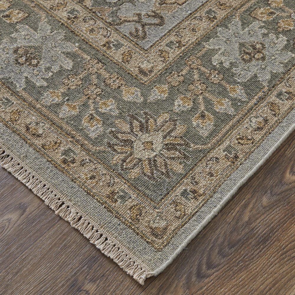 Corbitt Traditional Oriental, Blue/Gold/Gray, 7'-9" x 9'-9" Area Rug