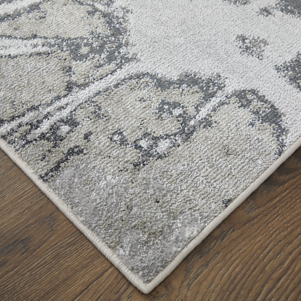 Astra Transitional Abstract, Gray/Silver/Ivory, 2'-10" x 7'-10" Runner