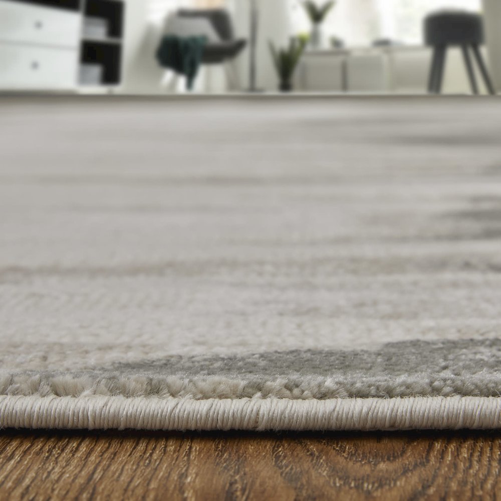 Micah Modern Abstract, Gray/Taupe/Ivory, 12' x 15' Area Rug