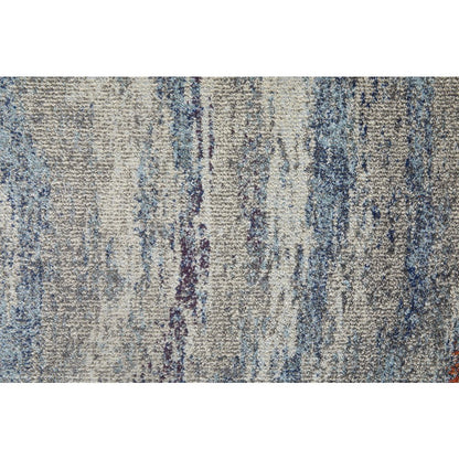 Edgemont Modern Abstract, Blue/Gray/Orange, 10' x 14' Area Rug
