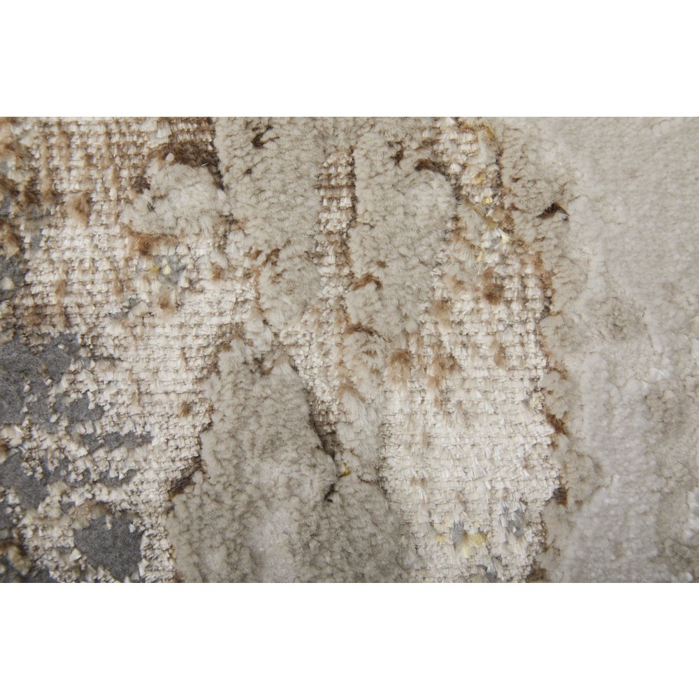 Aura Modern Abstract, Ivory/Gold/Brown, 10' x 13'-2" Area Rug