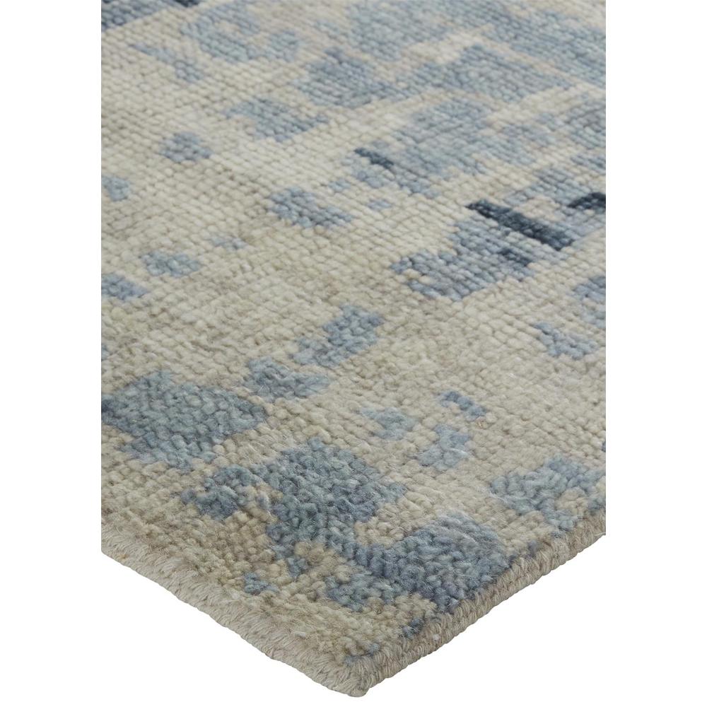 Palomar Hand Knot Abstract Area Rug, Light Beige/Denim Blue, 8x6in x 11x6in, PAL6631FBLU000G50