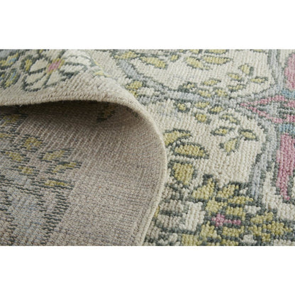 Beall Luxury Wool Rug, Arts and Crafts, Gray/Pink, 7ft-9in x 9ft-9in Area Rug, BEA6714FGRYMLTF99