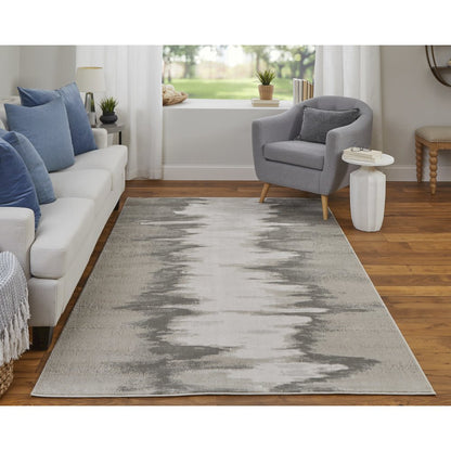 Micah Modern Abstract, Gray/Taupe/Ivory, 12' x 15' Area Rug