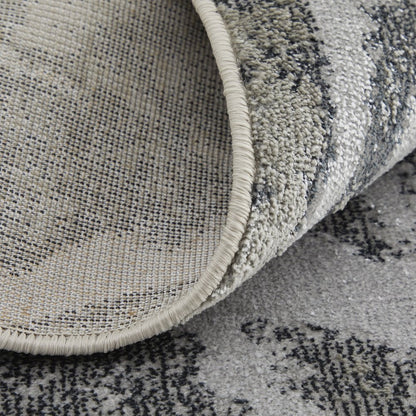 Astra Transitional Abstract, Gray/Silver/Ivory, 2'-10" x 7'-10" Runner