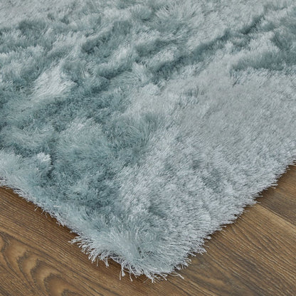 Indochine Plush Shag Area Rug, Metallic Sheen, Light Aqua Blue, 4ft-9in x 7ft-6in, 4944550FLAQ000E04