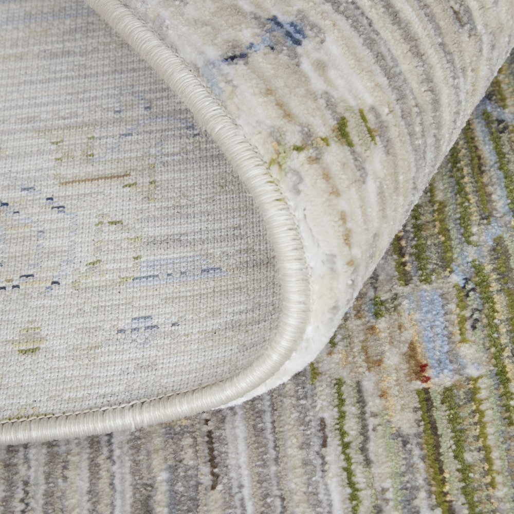 Melrose Transitional Distressed, Ivory/Green/Blue, 7'-10" x 10'-3" Area Rug