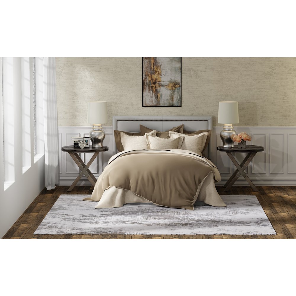 Waldor Modern Abstract, Gray/Silver/Taupe, 1'-8" x 2'-10" Accent Rug