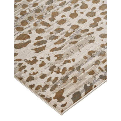 Waldor Metallic Animal Print Rug, Brown/Ivory, 6ft-7in x 9ft-6in Area Rug, 7353837FBGE000F05