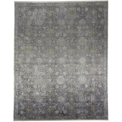 Sarrant Vintage Space-Dyed Rug, Pewter/Stone Gray, 9ft-6in x 12ft-7in Area Rug, 9193965FSND000H07
