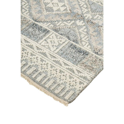 Payton Geometric Tribal Rug, Aqua Blue/Ivory/Gray, 7ft-9in x 9ft-9in Area Rug, 9806495FGRYBLUF99
