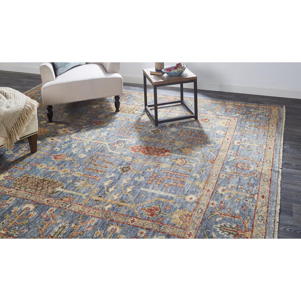 Carrington Traditional Oushak Rug, Flora/Fauna, Blue/Rust, 8ft-6in x 11ft-6in Area Rug, 9826499FBLURSTG50