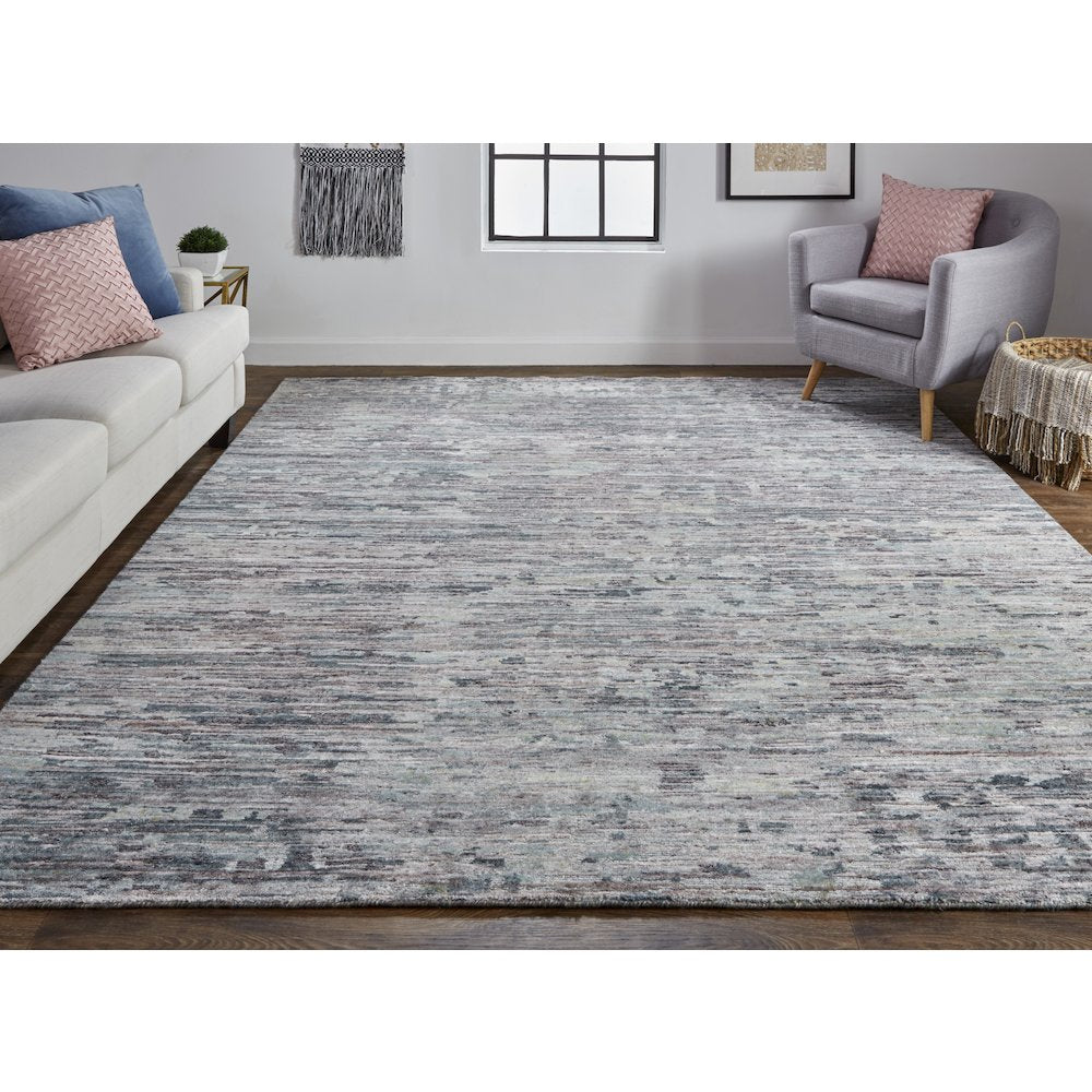 Conroe Modern Abstract, Blue/Gray, 7'-9" x 9'-9" Area Rug