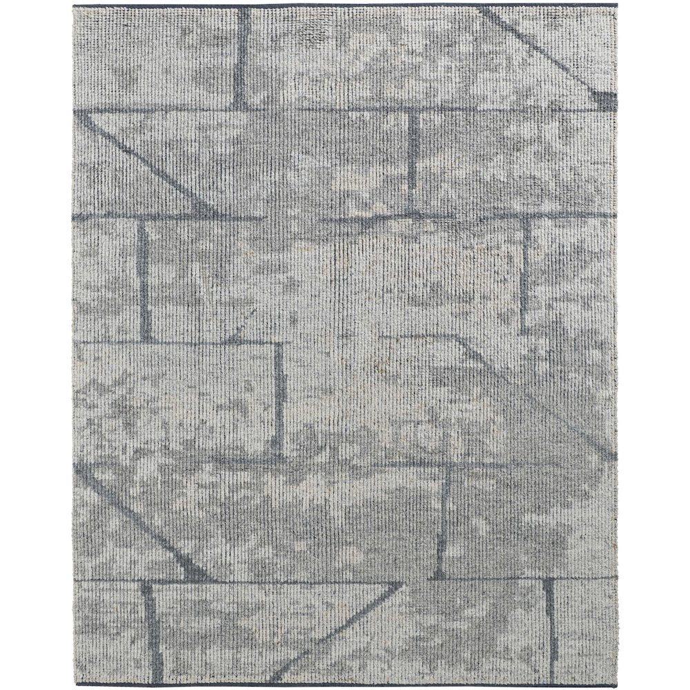 Alford Modern Abstract, Gray/Silver, 7'-9" x 9'-9" Area Rug